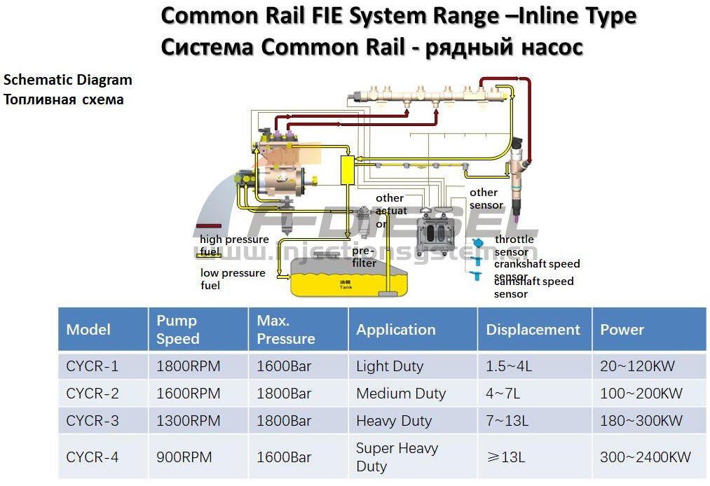 F-DIESEL Common Rail FIE System Range-Inline Type 1